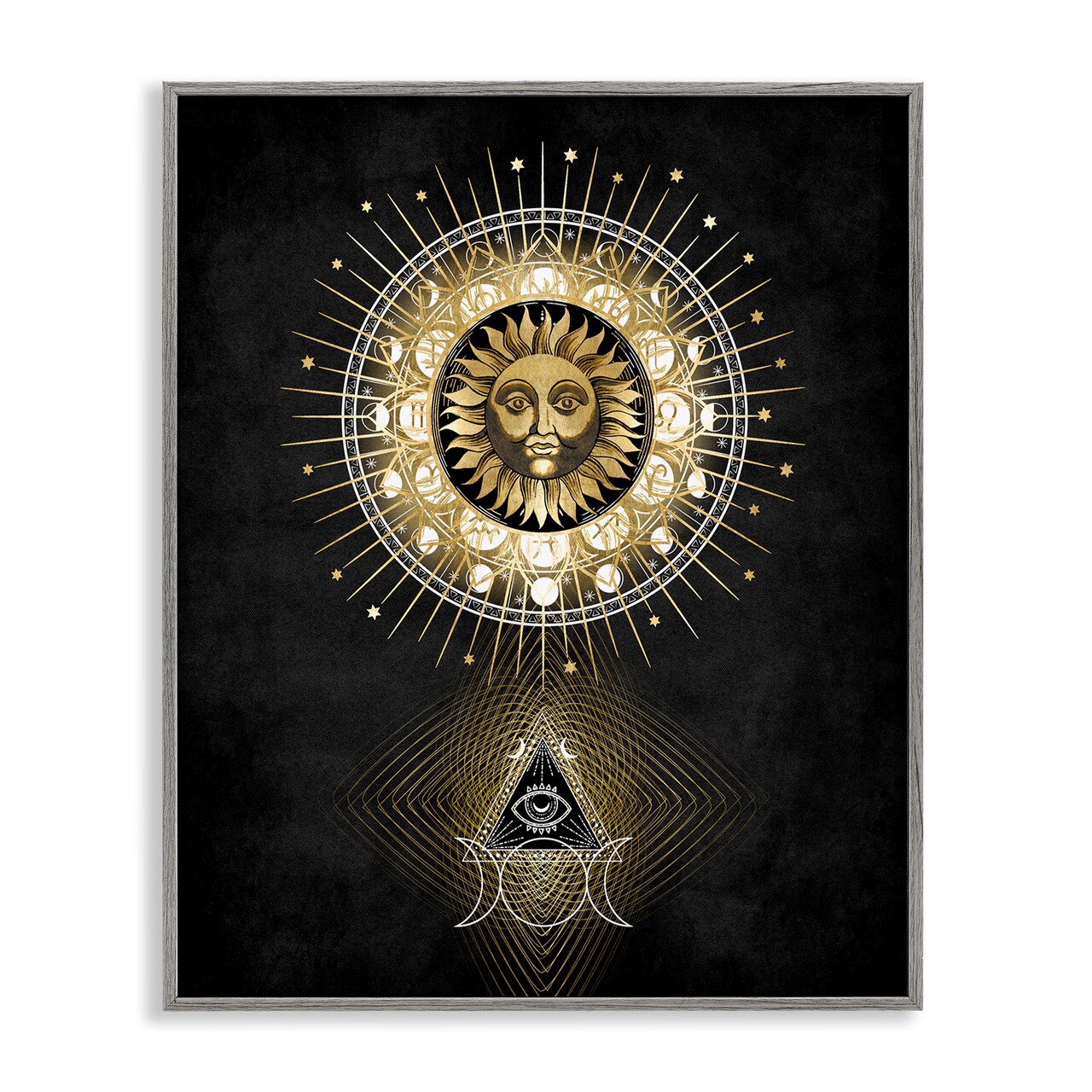 Stupell Industries Astral Symbols & Sun Framed Giclee Wall Art Design by Oliver Jeffries